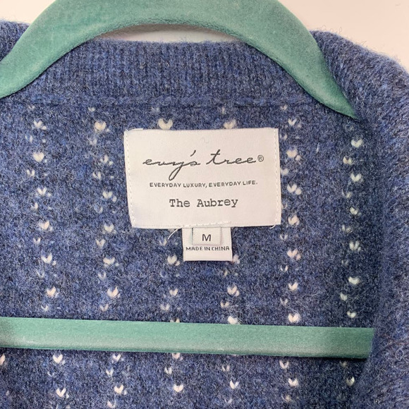 Evy's Tree - The Aubrey, Long Blue wool blend coat, Size M - Picture 3 of 6